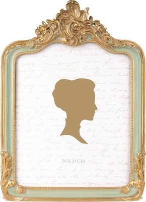 AELS 8x10 Inch Vintage Picture Frame, Elegant inch, Gold and Sage Green 