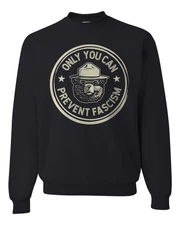 Vintage Smokey The Resist Bear Only You Can Prevent Fascism Crewneck Sweatshirt
