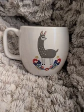 Llama-Themed Porcelain Coffee Mug By Opalhouse 12 Oz With "No Drama" Quote