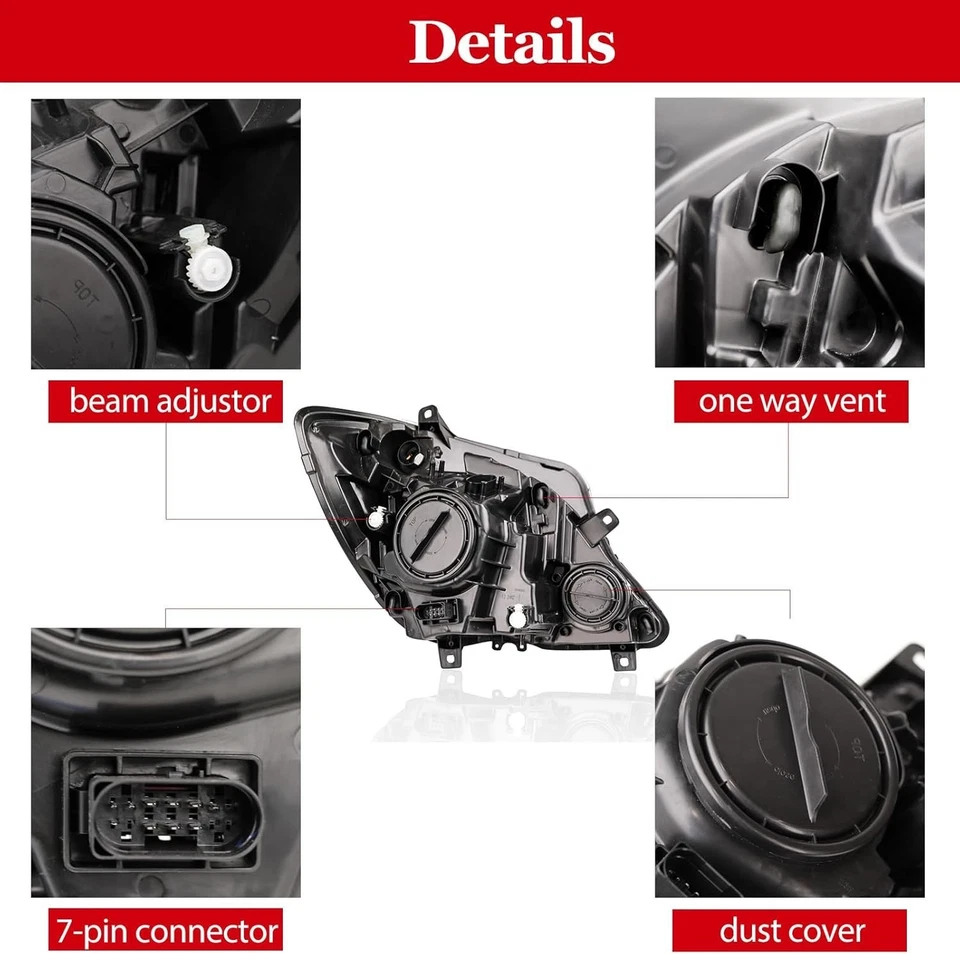 9068202861 Right Headlight for 2014-2018 Mercedes Benz Sprinter 2500 3500 - Image 4 of 4