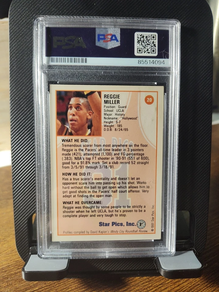 Star Pics Flashback #20 Reggie Miller 1991 automático PSA/DNA Foto 2 de 2
