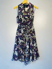 LAUREN RALPH LAUREN $129 Floral Ruffle Lined Sleeveless True Wrap Dress Size 6