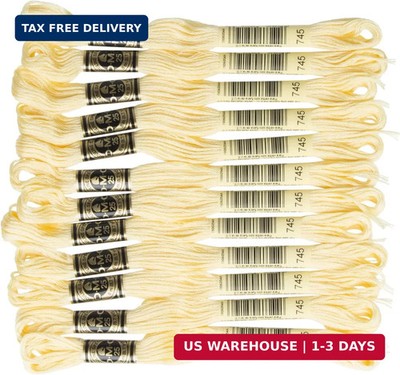 DMC 6-Strand Embroidery Cotton Floss, Light Pale Yellow