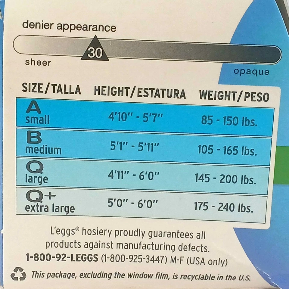 L'eggs Sheer Energy Medium Support Leg size A Color: Nude Control Top 5 Pairs - Image 3 of 3