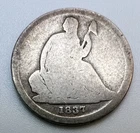 1837 Seated Liberty Dime No Stars Small Date, Scarce Early Type 10c - Key Date