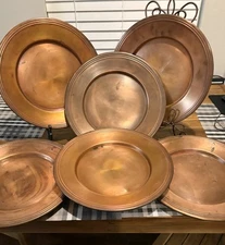 Set of 4 Copper Charger Plates - Pottery Barn 