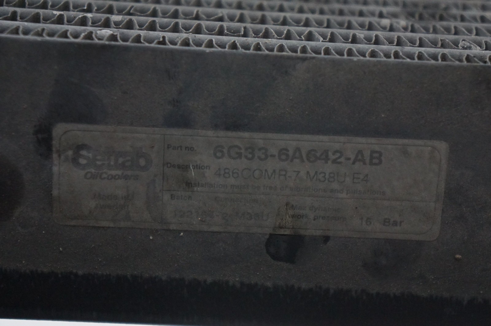Engine Oil Cooler Radiator OEM 6G33-6A642-AB Aston Martin V8 Vantage 2008 *Note*