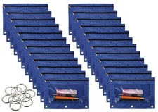 24 Packs 3 Ring Binder Pen Pencil Case Pouch Bulk Set Stationery Bag for Scho...