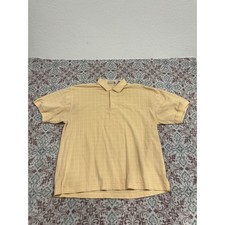 VTG Munsingwear Mens Yellow Windowpane Polo Shirt Northrop Grumman Large