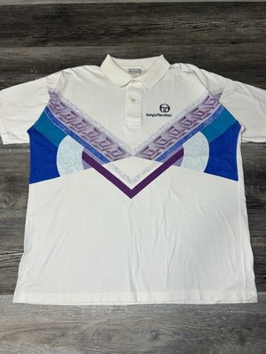 Vintage 80's Sergio Tacchini Geometric Aztec Tennis Polo Shirt M/L