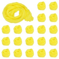 20Pcs Stocking Flower Fabric 65cm/26" for DIY Mesh Flowers Making, Light Yellow