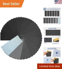 50 Pcs -Sand paper Sheets, 13 Grits 120–5000 Wet Dry Assortment for Wood & Metal