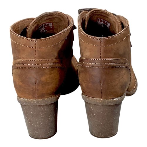 Clarks Boots Womens 9.5 UK 7 Brown Leather Lace Ankle Booties CARLETA LYON - Picture 4 of 13
