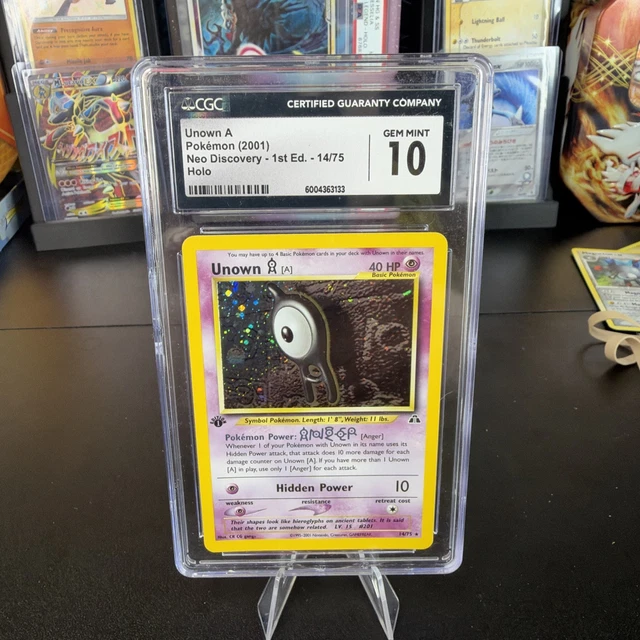 2001 POKEMON NEO DISCOVERY 1ST ED UNOWN A CGC 10