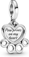 Pandora Herzen & Pfotenabdruck Charm-AnhäNger 799360C00 AnhäNger