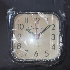 Vintage LifeLong Quartz Small Portable Clock / Alarm Clock Completely Sealed 