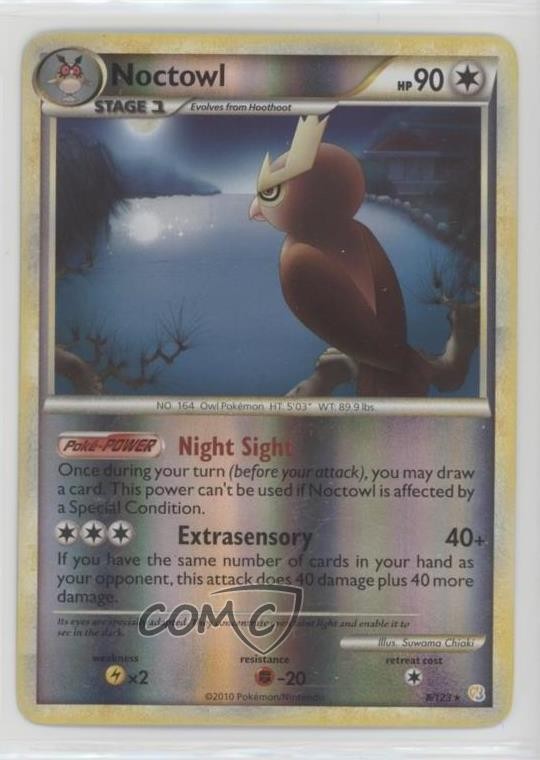 Noctowl Reverse Foil Pokémon HeartGold & SoulSilver #8 2010