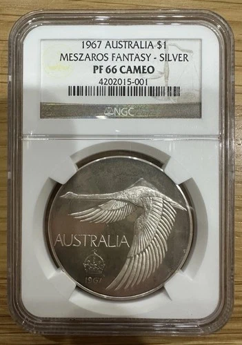 1967 Australia $1 Swan Pattern Dollar NGC PF66 CAMEO PR66CAM With Original Box