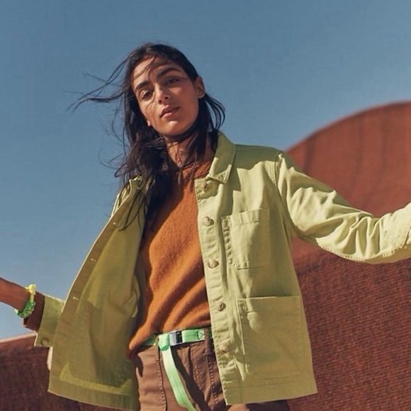 Madewell Women's Light Green Basic Jacket Button … - image 1