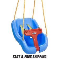Little Tikes 2-in-1 Snug Secure High Back Swing Blue Toddler Outdoor Play