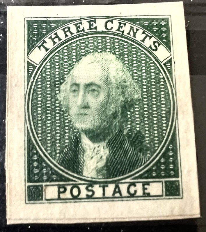 11-E5a Deep Green Bradbury Wilkinson 1851 3c Essay CV $1250