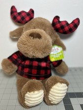 Spark Create Imagine Moose Reindeer Rattle Baby Plush Embroidered Eyes 15