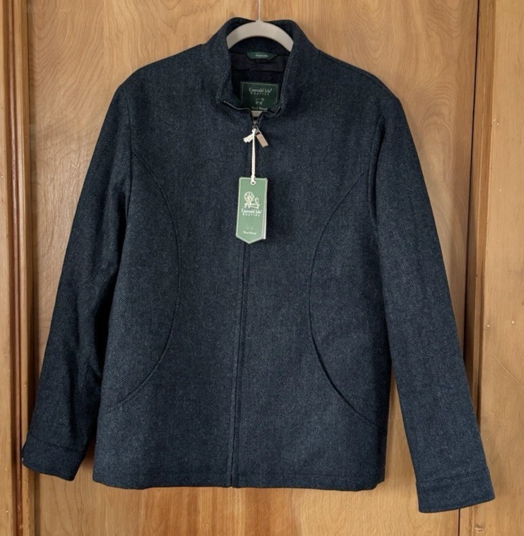 Chaqueta para caminar Emerald Isle Weaving para hombre Donegal lana tweed azul talla M nueva con etiquetas Foto 3 de 4
