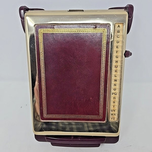 Vintage Bates brass Desktop Telephone Index Address Note Book. Missing 3 feet