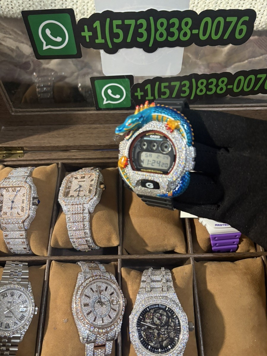 CASIO G-SHOCK DW-6900 Moissanite Custom Watch Iced Out Men's