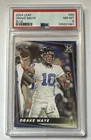 2024 Leaf Rookie Card Drake Maye #50 New England Patriots Blue PSA 8