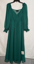 ASOS Design Smocked Bodice Wrap Maxi Dress Women's Size 4 Puff Sleeve