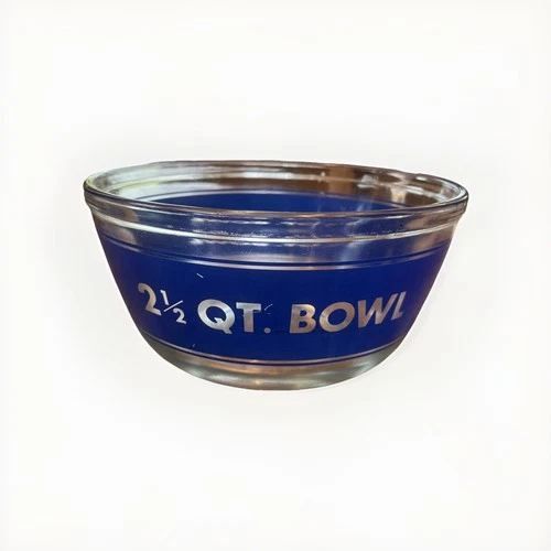 Anchor Ovenware Primary Color Banded Nesting Mixing Bowl Blue 2 1/2 QT Used