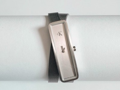 Double wrap watch *RARE* cK Calvin Klein steel mesh band K10121.00 Vintage Y2K