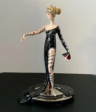 Franklin Mint ~ House of Erte 10" Pearls & Rubies Figurine Art Deco Limited Ed