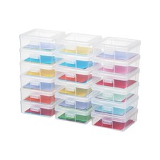 Stackable Plastic Clear Storage Box Containers with Latching Lid - Art Craft