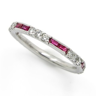 Anello impilabile Gabriel & Co. oro bianco 14 carati rubino baguette diamante 6 25 #JB776 5