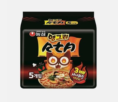 Nongshim Angry Neoguri 3X Spicy Seafood Ramen (121g x 5 Packs)