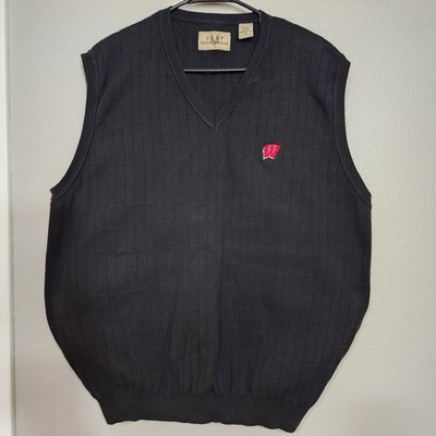 Wisconsin Badgers Vesi Sportswear Vest Mens Size XL V-Neck Knit Sweater Pullover
