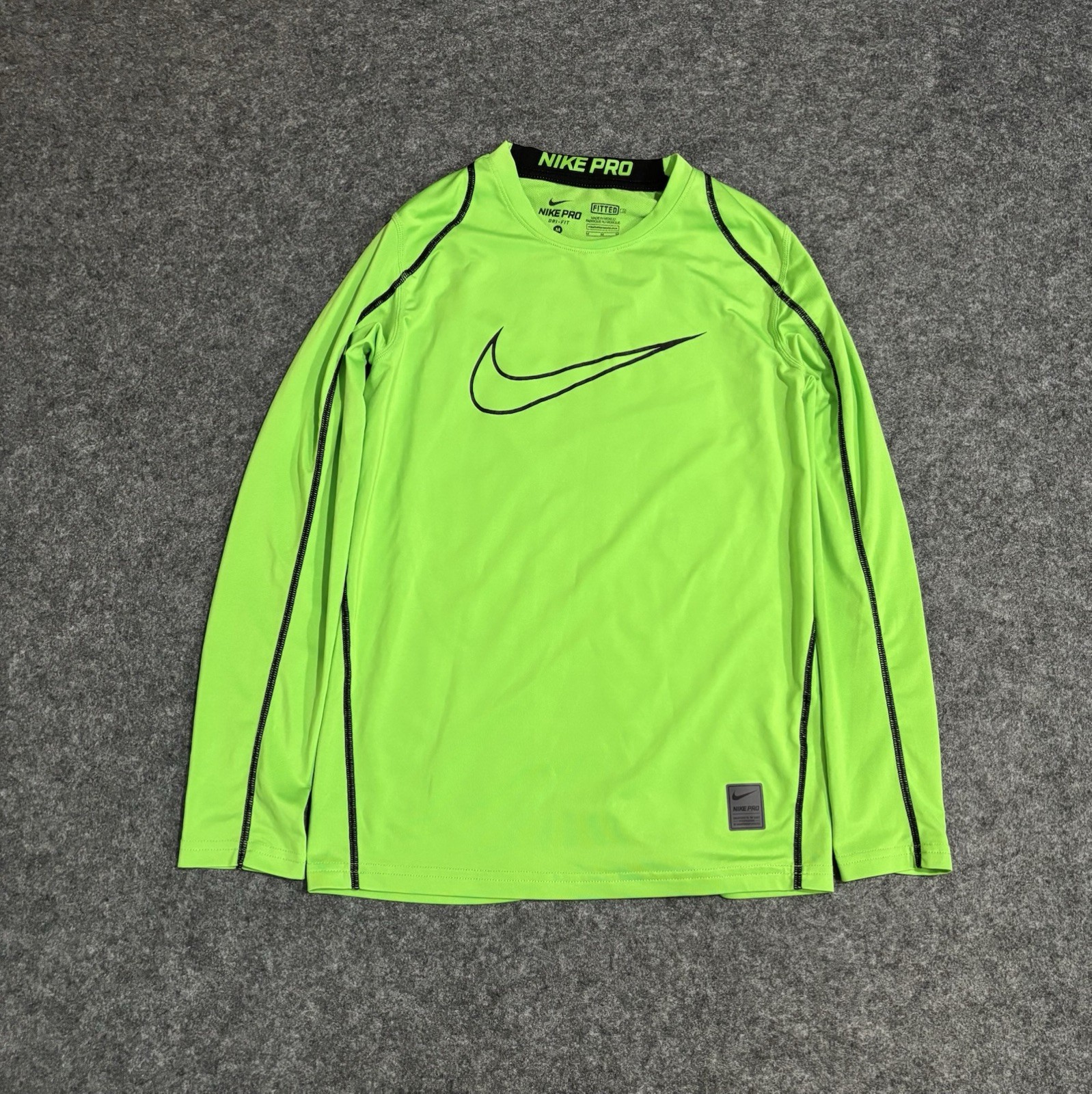 Nike Pro Dri-FIT Fitted Shirt Youth Medium Long Sleeve Compression Athletic