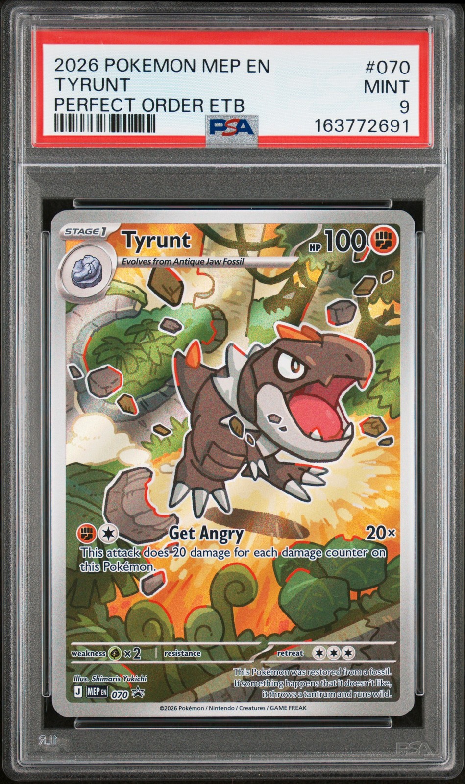 2026 POKEMON MEP EN-ME BLACK STAR PROMO #070 TYRUNT PSA 9