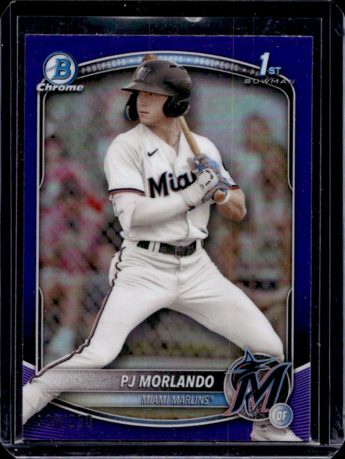 2025 Bowman PJ Morlando Chrome Purple Refractor 1st #/250 Marlins