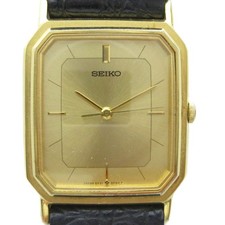 SEIKO 5P31-5D70 Watch Leather Band Gold Color Quartz Men's Analog From Japan