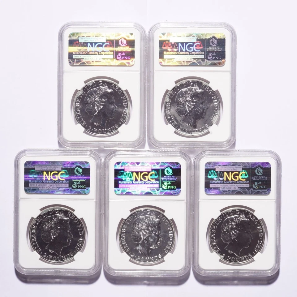 2014 Great Britain £2 Silver Britannia Lunar Horse Obverse-Mule NGC MS69PL - Image 2 of 2