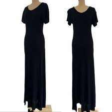 Reformation Black t-shirt Sheath Maxi Long Minimalist Casual basic Dress XS S