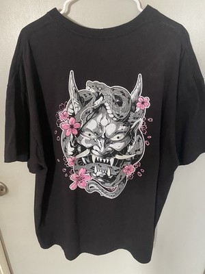 Pipe Dreams Black Men s 2XL Demon Mask Snake Floral Short Sleeve T-Shirt
