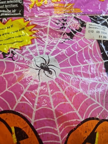 VTG NOS Rubie's Orange SpiderWeb, SuperWebs Halloween Indoor/Outdoor Decoration - Picture 3 of 11