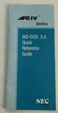 Vintage NEC MS-DOS 3.3 Quick Reference Guide 1988