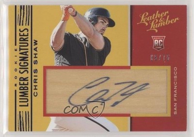 2019 Panini Leather & Lumber Rookie Signatures Blue 65/75 Chris Shaw Auto RC 0l1