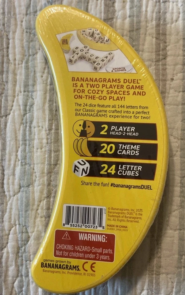 BANANAGRAMS Duel Game New Travel 2 Player Quick Game Travel Family Fun Word Race - Image 2 of 2