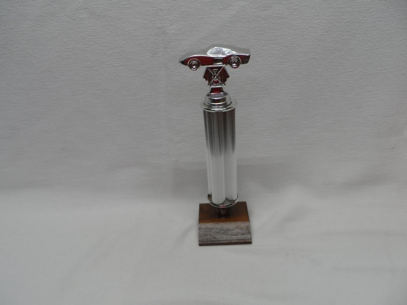 Vintage 1960-70s Silver Race Car Trophy GT-40 / Porsche On Top